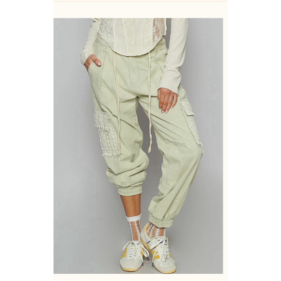 Unbranded Pants - NWOT POL Pistachio Crochet Jogger Pants – High-End Boutique Small